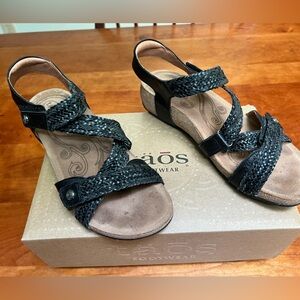Taos Sandals, Trulie, Black, US 7-7.5, EU 38, Medium Width